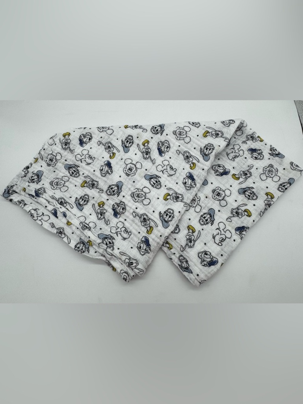 Disney Baby Muslin Swaddle Blanket featuring Mickey and Donald Duck Faces